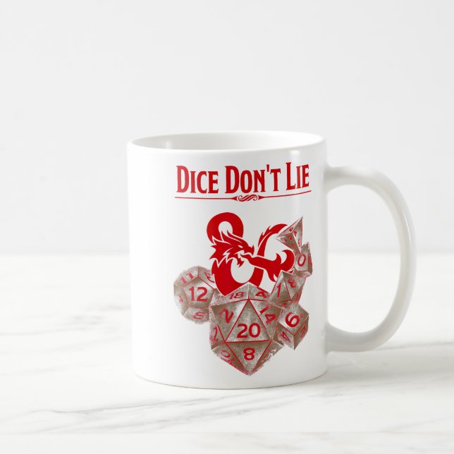 Taza De Café Dungeons & Dragons Dados Rojos No Mienten  (Derecha)