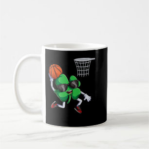 Taza De Café Dunking Shamrock Basketball Shirt, Boys St Patrick