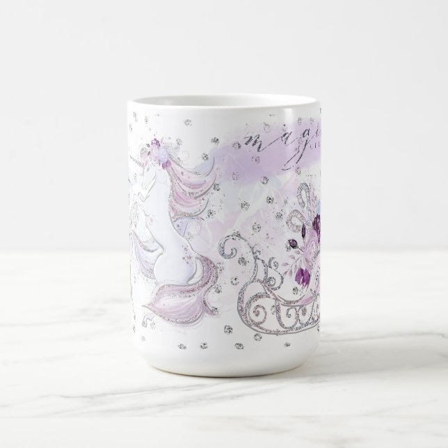 Taza De Café Dúo bonito y trineo del unicornio (Centro)