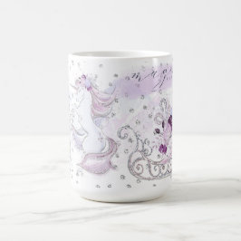 Taza De Café Dúo bonito y trineo del unicornio