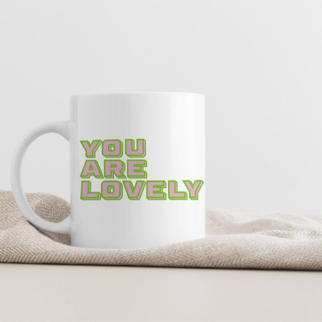 Taza De Café Duo coloured typography-You are lovely mantra (Subido por el creador)
