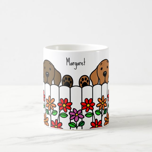 Taza De Café Dúo de Labrador personalizado viendo café Mug (Centro)