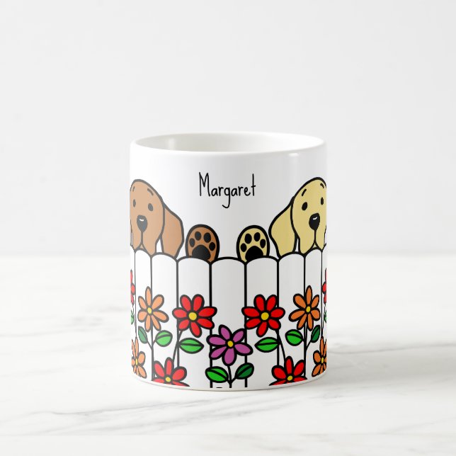 Taza De Café Dúo de Labrador personalizado viendo café Mug (Centro)