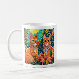 Taza De Café Dúo Felino Caprichoso