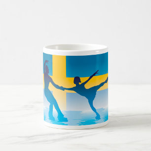 Taza De Café Dúo Sueco de Patinaje sobre Hielo Silueta