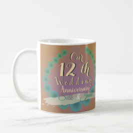 Taza De Café Duodécimo aniversario Boda Silk & Jade Café Mug