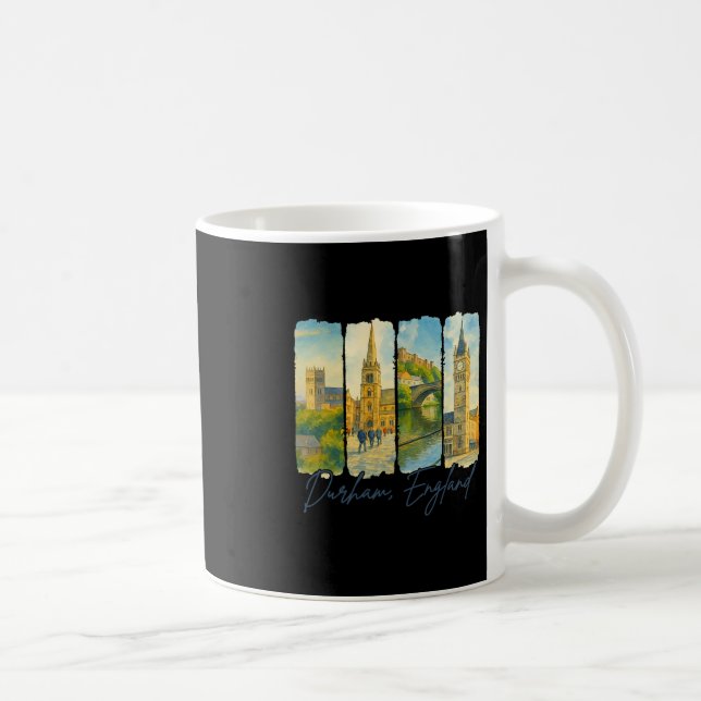 Taza De Café Durham England Traveling Trip Brushstroke Souvenir (Derecha)