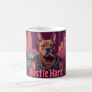 Taza De Café Duro rival - Perro Pitbull con dinero y cigarro