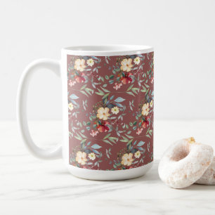Taza De Café Duste Día de la Madre con Flores de Borgoña