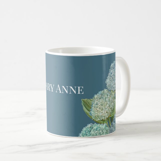 Taza De Café Dusty Blue Hydrangea Bouquet (Anverso derecho)