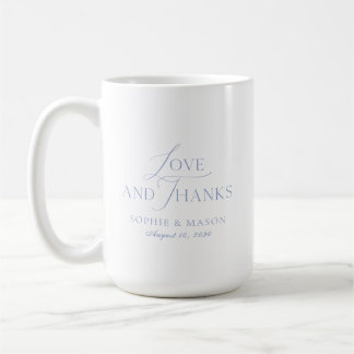 Taza De Café Dusty Blue Love and Thanks Wedding Mug