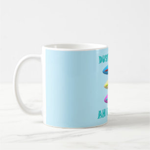 Taza De Café Dusty Road design azul pálido con palabras