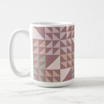 Dusty Rose Geometric Quilt Pattern Coffee Mug