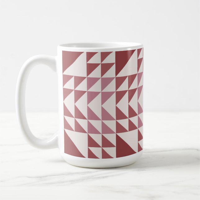 Taza De Café Dusty Rose Geometric Quilt Pattern Coffee Mug (Izquierda)