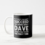 Taza De Café DVE Gift Name Personalized Birthday Funny Christm<br><div class="desc">DAVE Nombre de regalo Chiste de Navidades divertidos de cumpleaños personalizado</div>