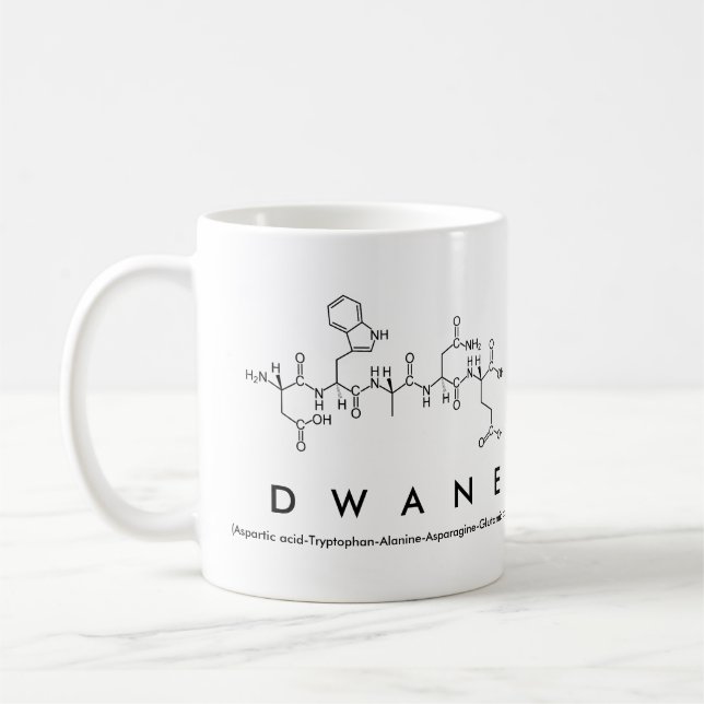 Taza De Café Dwane peptide name mug (Izquierda)