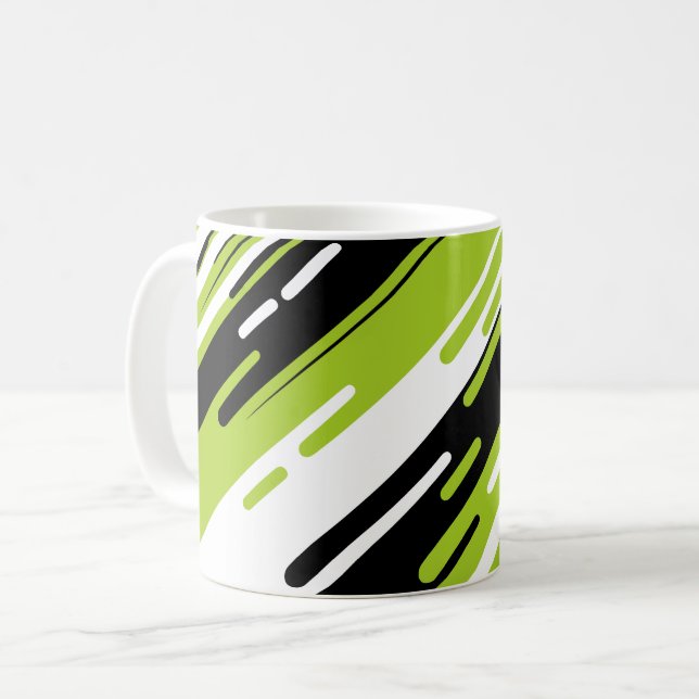 Taza De Café Dynamic Diagonal Striped Abstract Design (Anverso izquierdo)