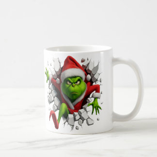 Taza De Café Dynamic Grinch With Festive Design Breaking wall