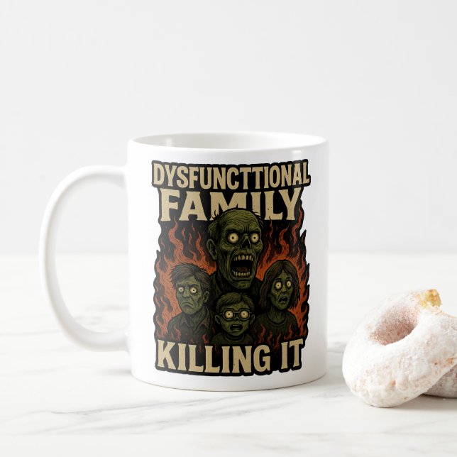 Taza De Café Dysfunctional Family Killing It (Con donut)