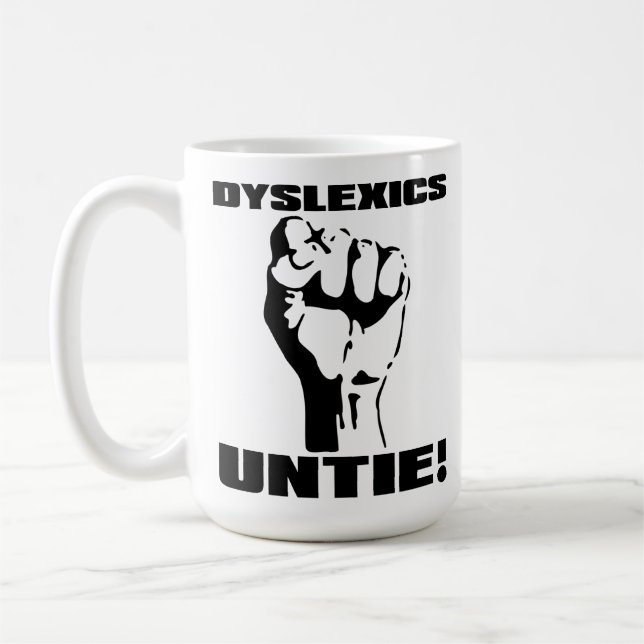 Taza De Café Dyslexics Untie Funny Mug (Izquierda)