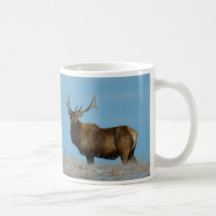 Taza De Café E62 Alce Toro Silueteado en el Cielo
