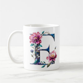Taza De Café E Coffee Mug - Diseño floral para regalo