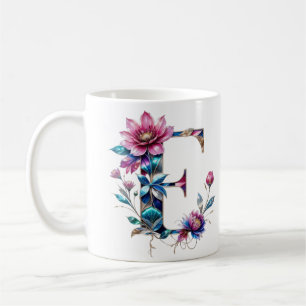 Taza De Café E Coffee Mug - Diseño floral para regalo