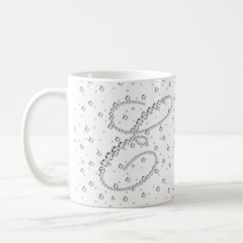 Taza De Café E Impresión de diamantes blancos monograma inicial
