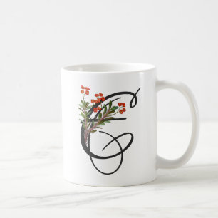 Taza De Café E inicial, café vintage Euphorbia Mug
