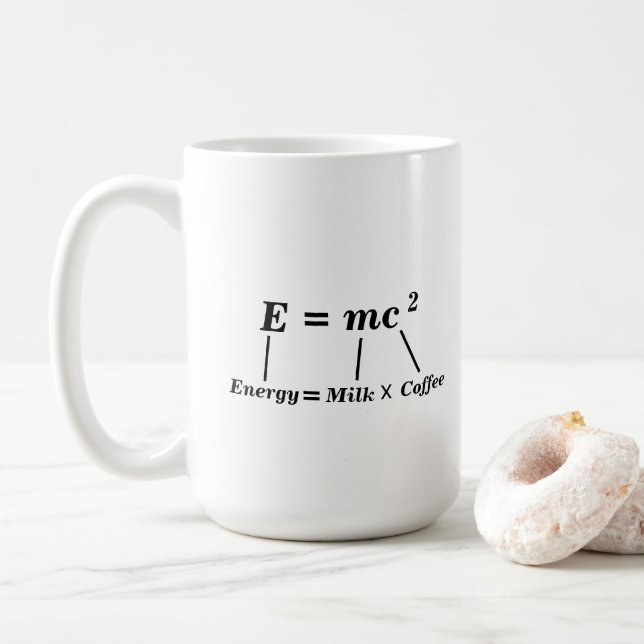 Taza De Café E=mc2 ciencia física energía Einstein divertido (Con donut)