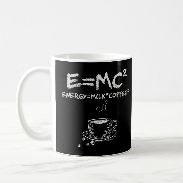 Taza De Café E=MC2 Coffee científico divertido Café de leche (Izquierda)