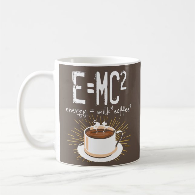 Taza De Café E=MC2 Energy Milk Coffee Funny Chemistry Science (Izquierda)