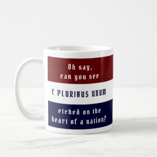 Taza De Café E Pluribus Unum Blanco rojo y azul