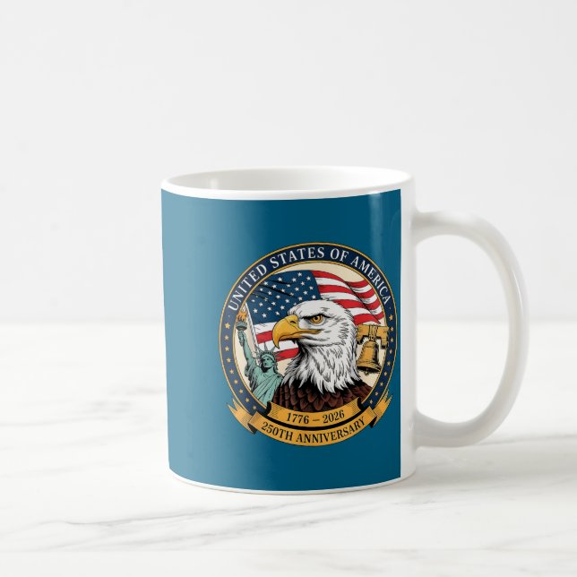 Taza De Café Eagle And Flag 1776-2026 250th Birthday America  (Derecha)
