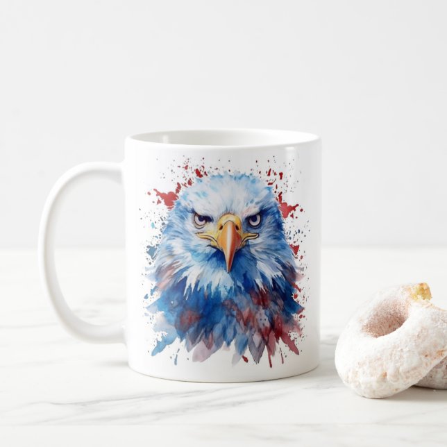 Taza De Café Eagle Mug Patriótico (Con donut)