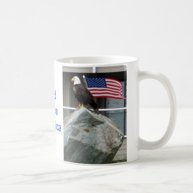 Taza De Café Eagle y bandera (Derecha)