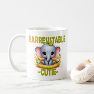 Taza De Café Earresistible juego de palabras de Cutie. Personal