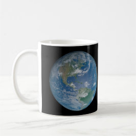 Taza De Café Earth globe with photo taken from space