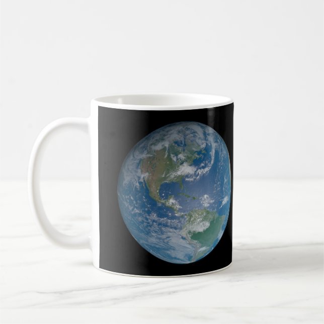 Taza De Café Earth globe with photo taken from space (Izquierda)