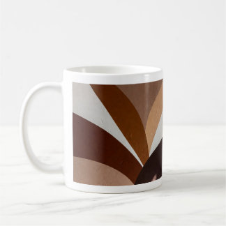 Taza De Café Earth Tone Radiance – Abstract Sunburst Mural