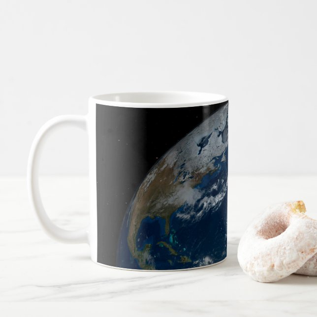 Taza De Café Earth With Clouds And Sea Ice (Con donut)