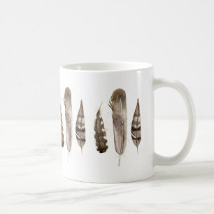 Taza De Café Earthtone Feathers II