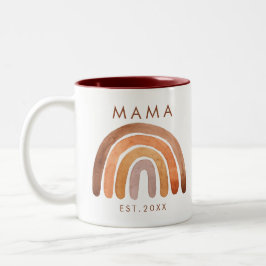 Taza De Café Earthy Tone Boho Rainbow Mom Coffee Mug