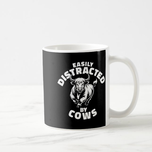 Taza De Café Easily Distracted By Cows Western Highland Cow  (Derecha)