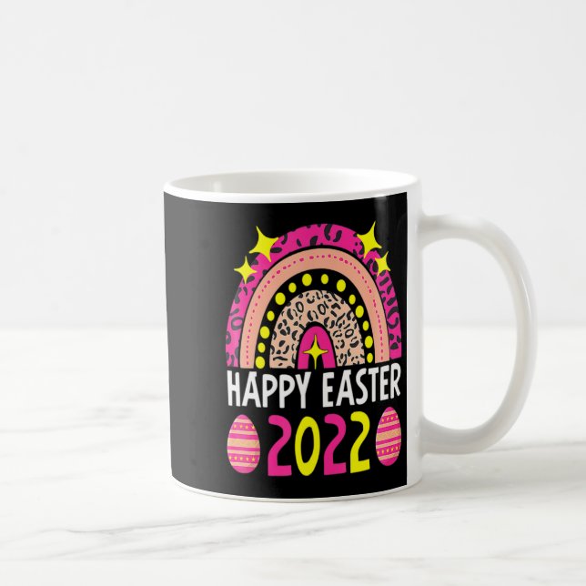 Taza De Café Easter 2022 rainbow cute happy easter 2022 women  (Derecha)