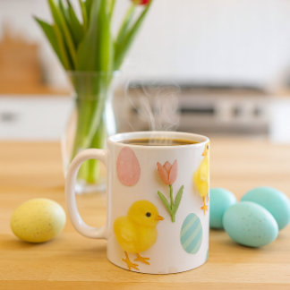 Taza De Café Easter Baby Chickens and Bunny Rabbits