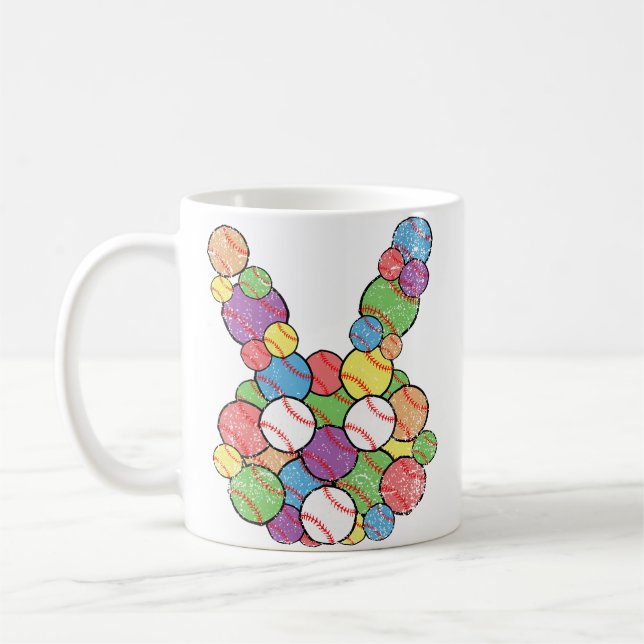 Taza De Café Easter Baseball Lover Bunny Head Ball Egg Hunting  (Izquierda)