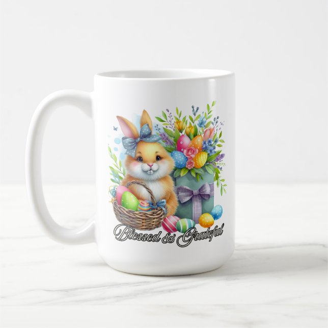 Taza De Café Easter Blessings- Blessed & Grateful Coffee Mug (Izquierda)