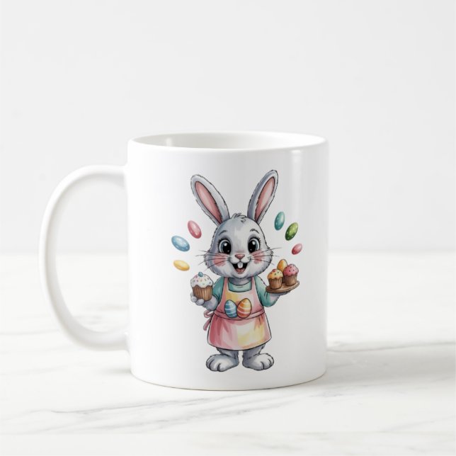 Taza De Café Easter Bunny Baker Mug Cute Gift for Women Spring  (Izquierda)