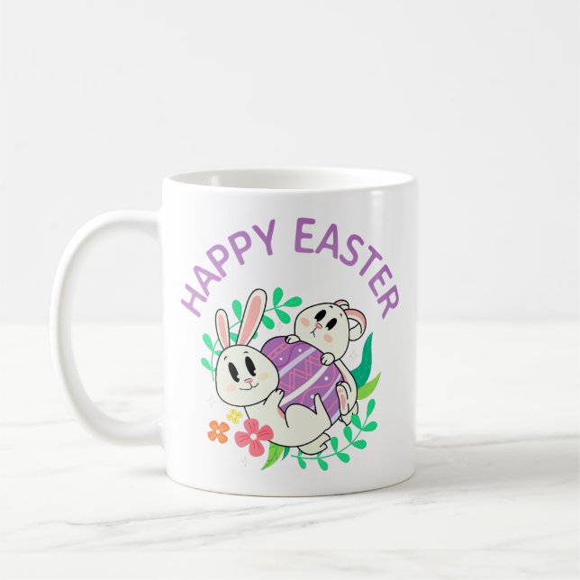 Taza De Café Easter Bunny Egg Hug Mug (Izquierda)